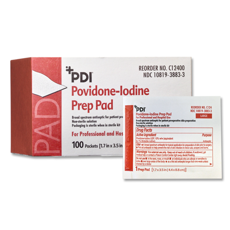 PDI Povidine Iodine Prep Pad 100/bx